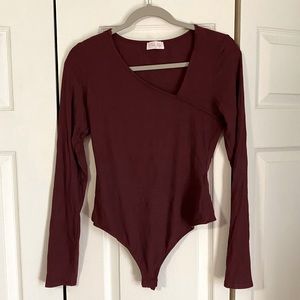 Large Pink Lily Long Sleeve Body Suit